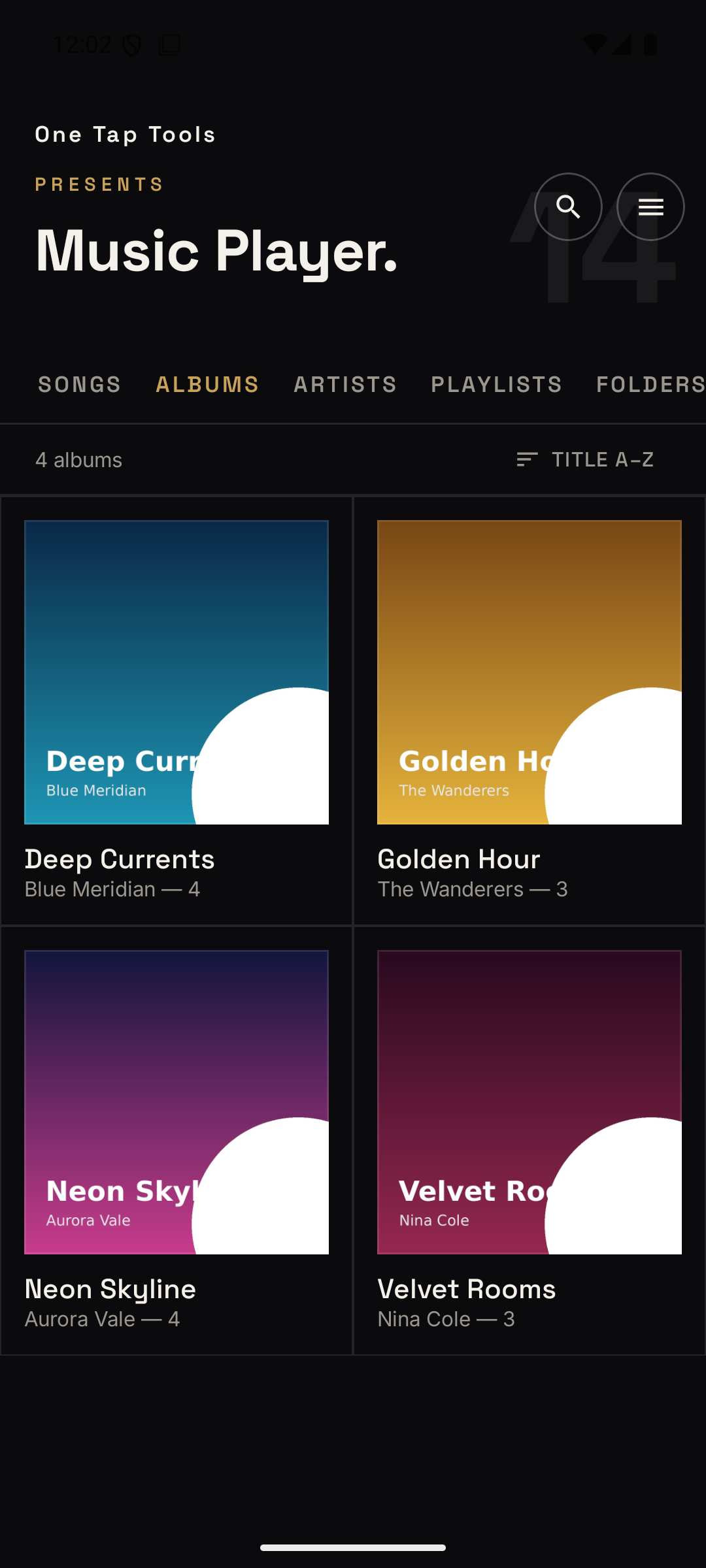 Albums grid screen